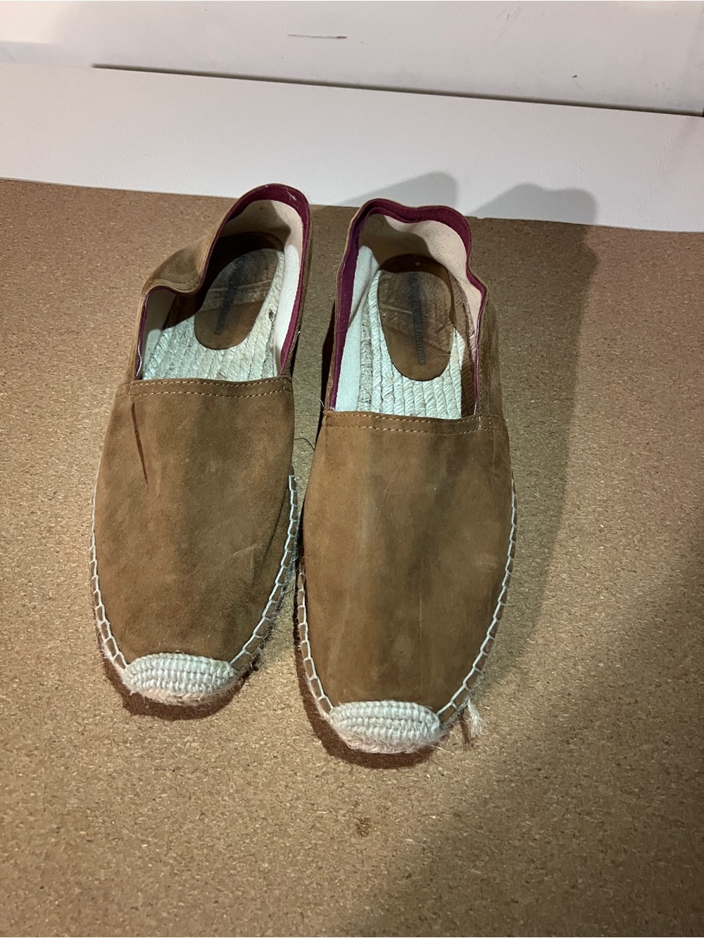 Monoprix - Men's Brown Suede Slip-On Espadrilles